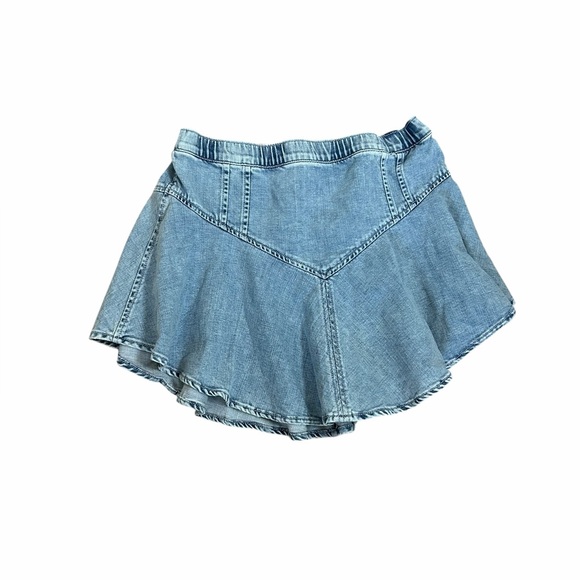 Aerie Blue Denim Circle Mini Skirt Asymmetrical Hem Womens Size Medium NWT - Picture 2 of 11